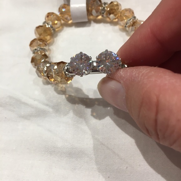 Bracelet glass stone with 2 large CZ S!!! - Picture 7 of 8